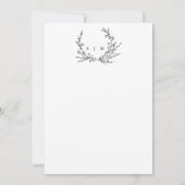 Minimalist Floral Line Art Bridal Shower 招待状 (裏面)