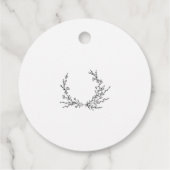 Minimalist Floral Line Art Bridal Shower Favor フェイバータグ (裏面)