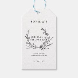 Minimalist Floral Line Art Bridal Shower  Gift  ギフトタグ