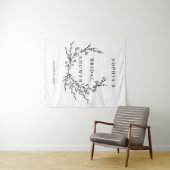 Minimalist Floral Line Art Bridal Shower Tapestry タペストリー (インサイチュ(横))