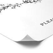 Minimalist Floral Line Art Favors Sign ポスター (角)