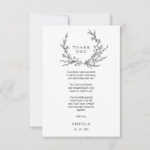 Minimalist Floral Line Art Flat Thank You Card サンキューカード (正面)