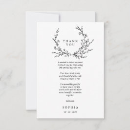 Minimalist Floral Line Art Flat Thank You Card サンキューカード