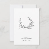 Minimalist Floral Line Art Flat Thank You Card サンキューカード (裏面)