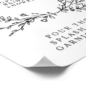 Minimalist Floral Line Art Mimosa Bar Sign Poster ポスター (角)