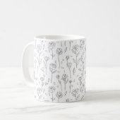 Minimalist Floral Line Art Mug コーヒーマグカップ (正面左)