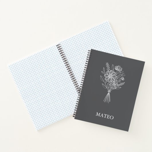 Minimalist Floral Line Art Notebook  ノートブック (内部)
