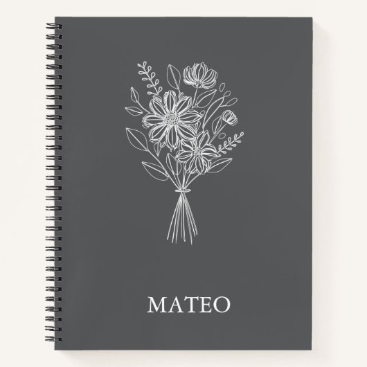 Minimalist Floral Line Art Notebook  ノートブック (正面)