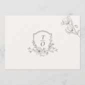 Minimalist Floral Line Art Save the Date Card  セーブザデート (裏面)
