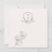 Minimalist Floral Line Art Save the Date Card  セーブザデート (裏面)