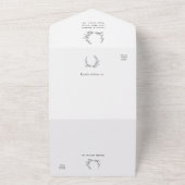 Minimalist Floral Line Art Wedding All In One オールインワン招待状 (外側)