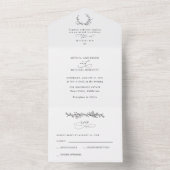 Minimalist Floral Line Art Wedding All In One オールインワン招待状 (内側)