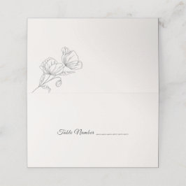 Minimalist Floral Line Art Wedding Elegant Botanic プレイスカード