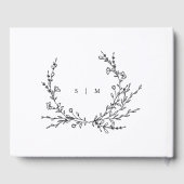 Minimalist Floral Line Art Wedding Guest Book ゲストブック (裏面)