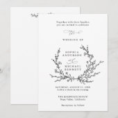 Minimalist Floral Line Art Wedding Invitation 招待状 (正面/裏面)