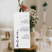 Minimalist Floral Line Art Wedding Menu Card メニュー