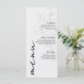 Minimalist Floral Line Art Wedding Menu Card メニュー (スタンド正面)