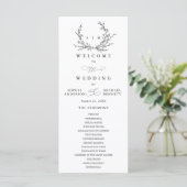 Minimalist Floral Line Art Wedding Program プログラム (スタンド正面)