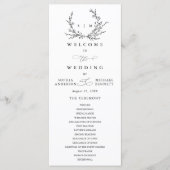 Minimalist Floral Line Art Wedding Program プログラム (正面)
