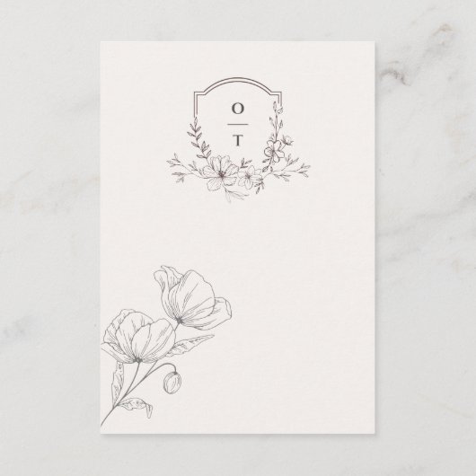 Minimalist Floral Line Art Wedding RSVP Card (裏面)