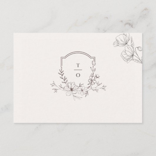 Minimalist Floral Line Art Wedding RSVP Card (裏面)