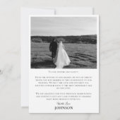 Minimalist Floral Line Art Wedding Thank You Card サンキューカード (裏面)