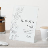 Minimalist Floral Mimosa Bar Sign 台座サイン (インサイチュ)