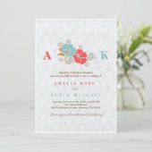 Minimalist Floral Monogram 招待状 (スタンド正面)