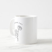 Minimalist Floral Nature Inspired Simple White  コーヒーマグカップ (正面左)