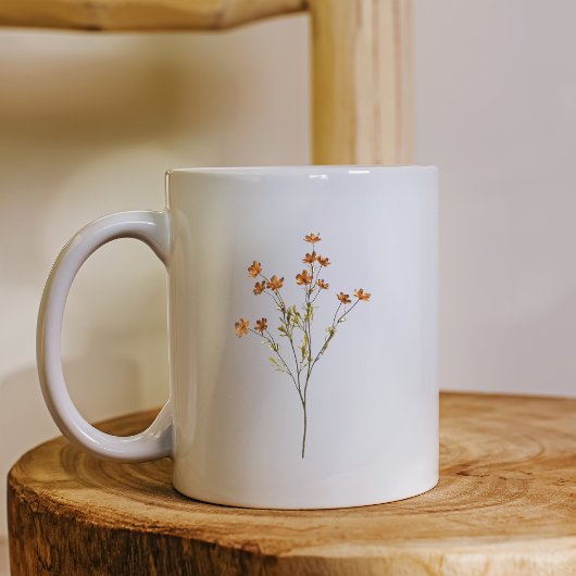 Minimalist Floral Nature Inspired Simple White  コーヒーマグカップ