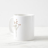 Minimalist Floral Nature Inspired Simple White  コーヒーマグカップ (正面左)