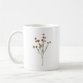 Minimalist Floral Nature Inspired Simple White  コーヒーマグカップ (左)