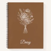 Minimalist Floral Notebook – Personalized Name ノートブック (正面)