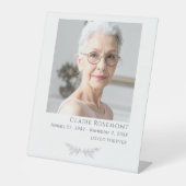 Minimalist Floral Photo Funeral Pedestal Sign 台座サイン (正面)
