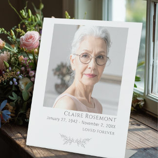 Minimalist Floral Photo Funeral Pedestal Sign 台座サイン