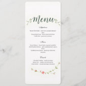 Minimalist Floral Restaurant Or Wedding Menu プログラム (正面)