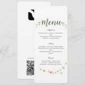 Minimalist Floral Restaurant Or Wedding Menu プログラム (正面/裏面)