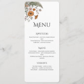 Minimalist Floral Restaurant Or Wedding Menu プログラム (正面)