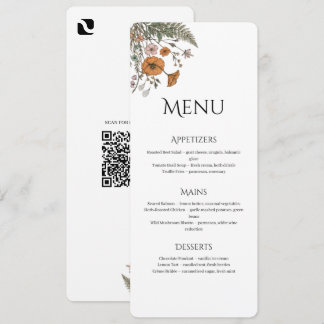 Minimalist Floral Restaurant Or Wedding Menu プログラム