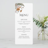 Minimalist Floral Restaurant Or Wedding Menu プログラム (スタンド正面)