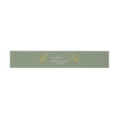 Minimalist Floral Sage Green Monogram Wedding 招待状ベリーバンド (フラット)