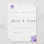 Minimalist Floral Save the Date Wedding Card (正面)