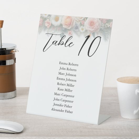 Minimalist Floral Script Wedding Seating Plan 台座サイン (インサイチュ)