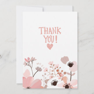 Minimalist Floral Thank You Card サンキューカード