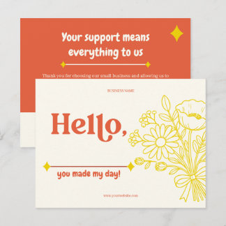 Minimalist Floral Thank You Card Small Business  ポストカード
