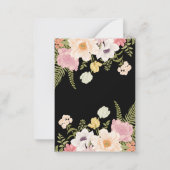 Minimalist Floral Wedding | Black & White Elegant  ノートカード (裏面)