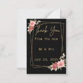 Minimalist Floral Wedding | Black & White Elegant  ノートカード (正面)