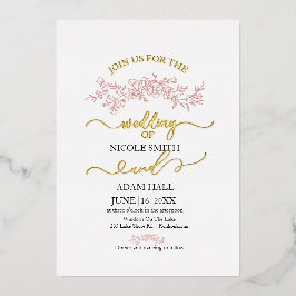 Minimalist Floral Wedding Invitation | Elegant Bot 箔招待状