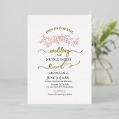 Minimalist Floral Wedding Invitation | Elegant Bot 箔招待状 (立ち正面)