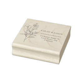 Minimalist Floral Wedding Rubber Stamp ラバースタンプ